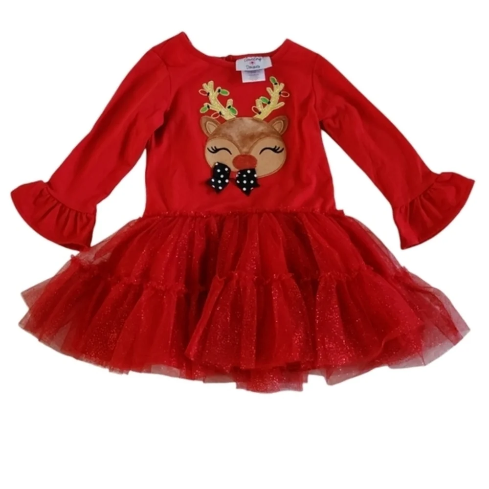 Counting Daises Reindeer Set Long Sleeve & Leggings with Ruffles‎ 2pcs